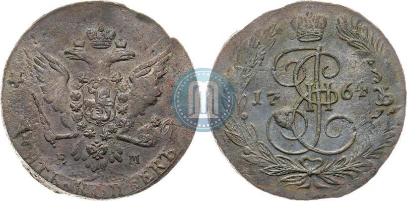 Фото 5 копеек 1764 года ЕМ 
