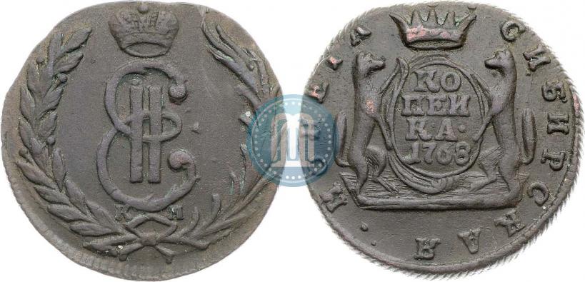 Фото 1 копейка 1768 года КМ 