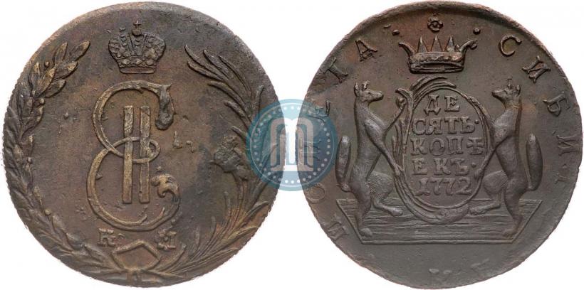 Фото 10 копеек 1772 года КМ 