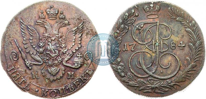Picture 5 kopecks 1784 year КМ 