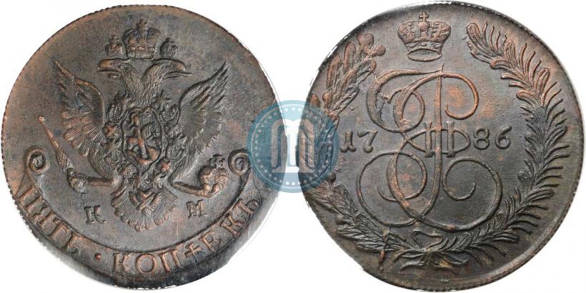 Picture 5 kopecks 1786 year КМ 