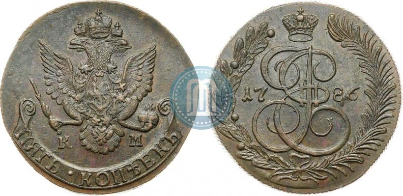 Picture 5 kopecks 1786 year КМ 