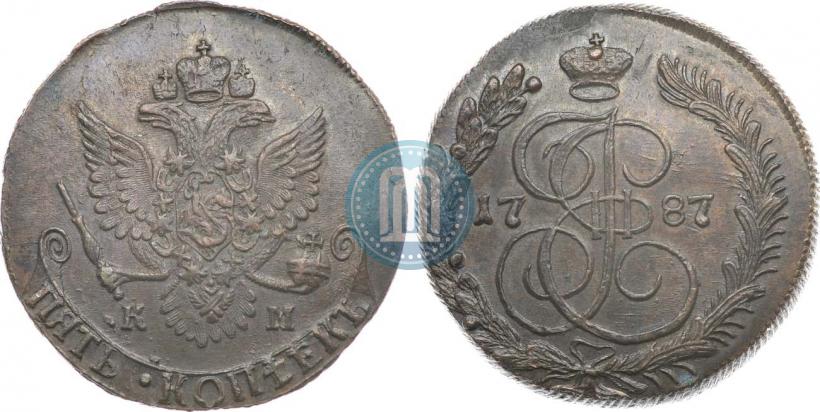 Фото 5 копеек 1787 года КМ 