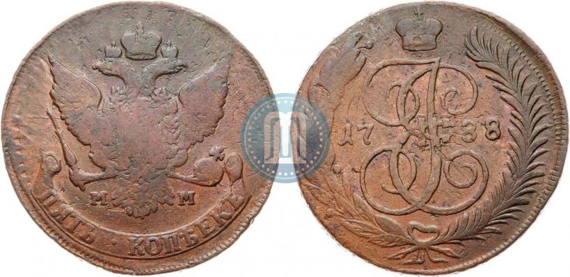 Picture 5 kopecks 1788 year ММ 