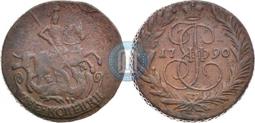 Фото 2 копейки 1790 года ЕМ 