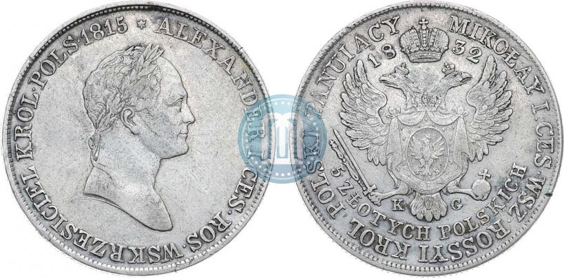 Picture 5 złotych 1832 year KG 