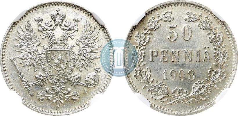 Picture 50 pennia 1908 year L 