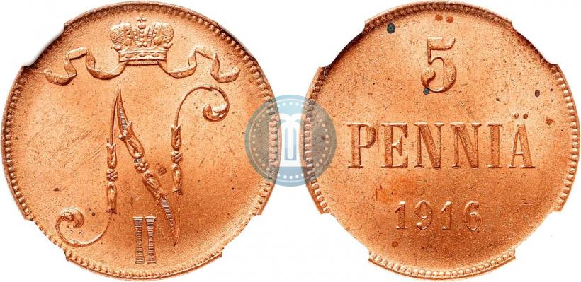 Picture 5 pennia 1916 year  