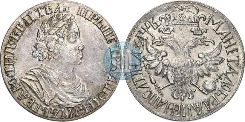 Фото Полтина 1702 года  "Без лент у венка"