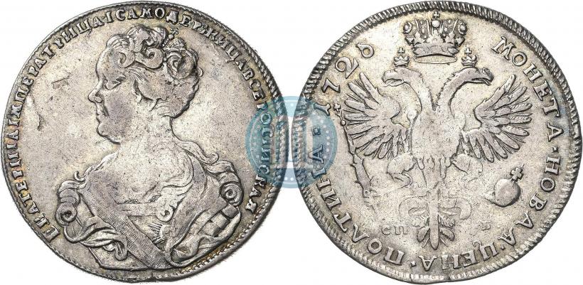 Фото Полтина 1726 года СПБ "Петербургский тип, портрет влево"