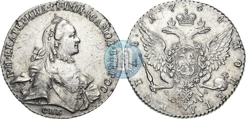 Фото 1 рубль 1764 года СПБ-СА 
