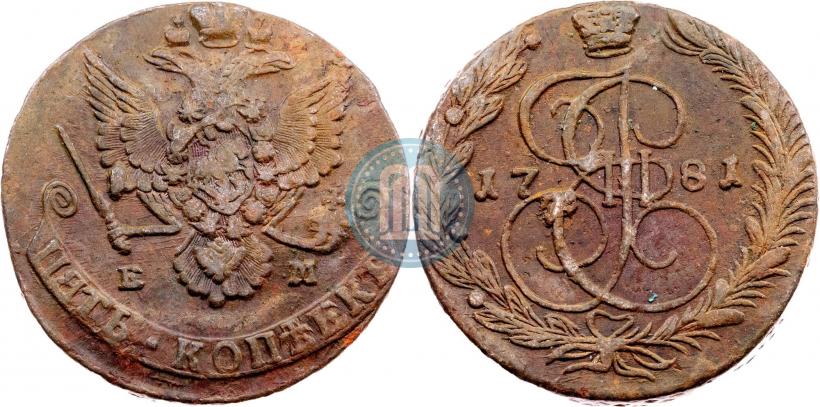 Picture 5 kopecks 1781 year ЕМ 
