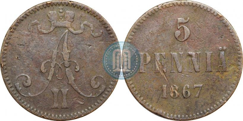 Фото 5 пенни 1867 года  