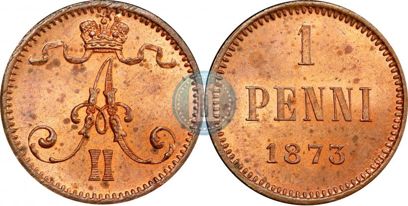 Фото 1 пенни 1873 года  