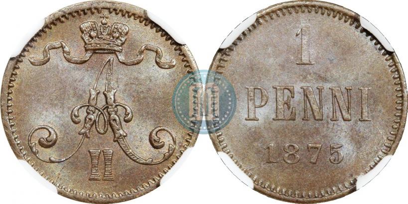 Фото 1 пенни 1875 года  