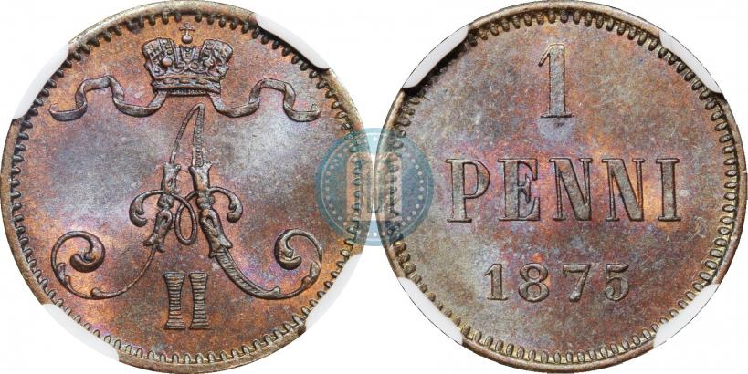 Фото 1 пенни 1875 года  