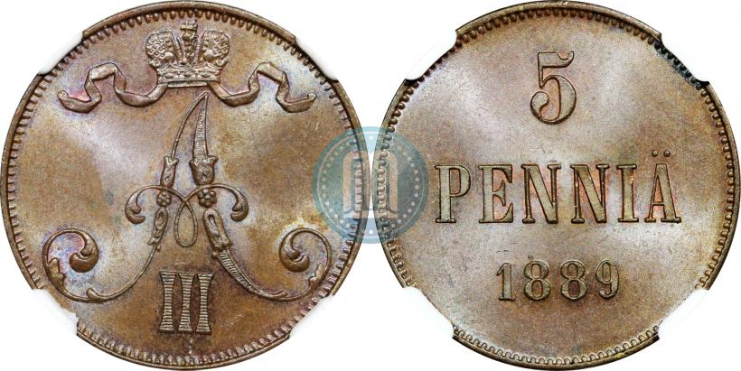 Picture 5 pennia 1889 year  