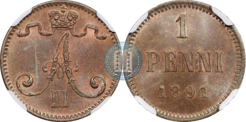 Picture 1 penni 1891 year  