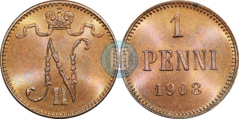 Фото 1 пенни 1908 года  