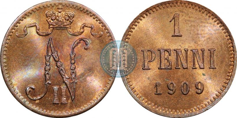 Picture 1 penni 1909 year  