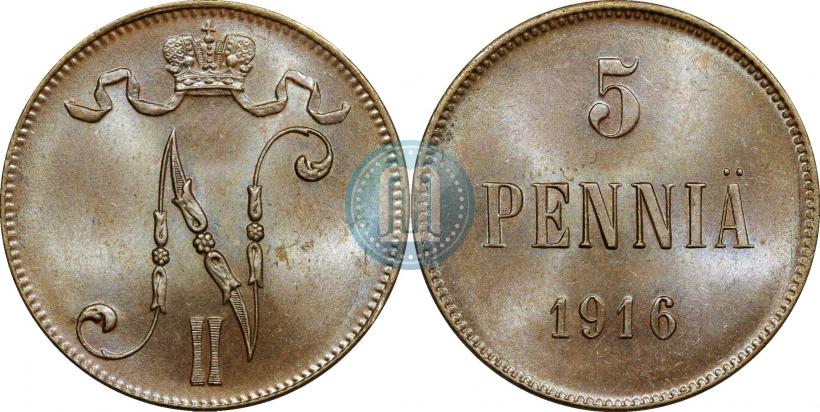 Picture 5 pennia 1916 year  