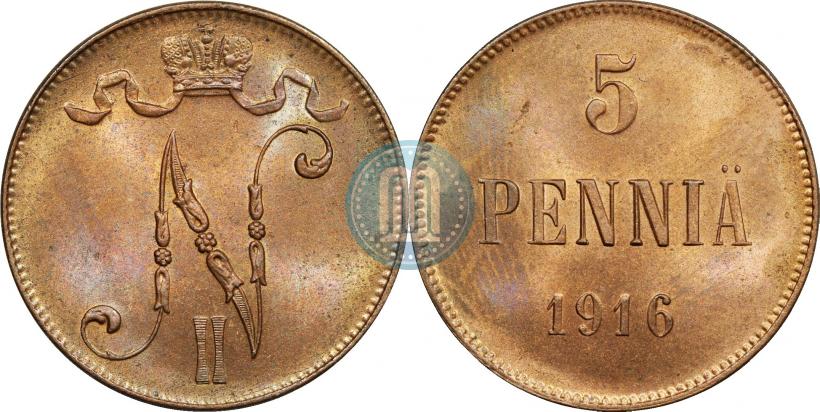 Picture 5 pennia 1916 year  
