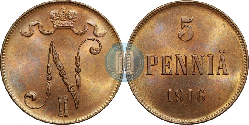 Picture 5 pennia 1916 year  
