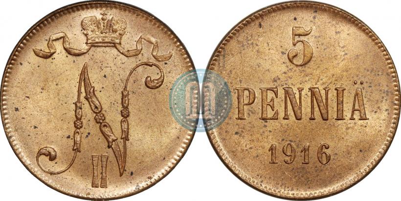 Picture 5 pennia 1916 year  