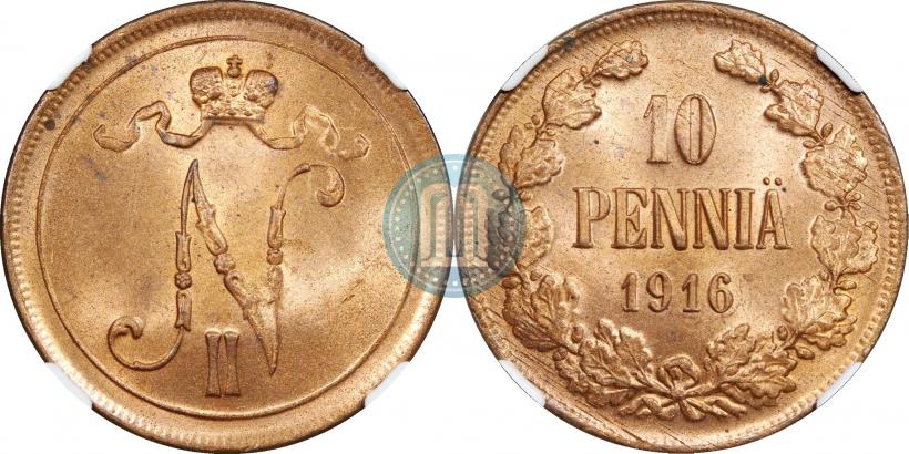 Фото 10 пенни 1916 года  