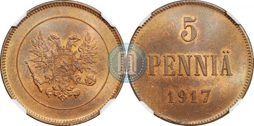 Picture 5 pennia 1917 year  