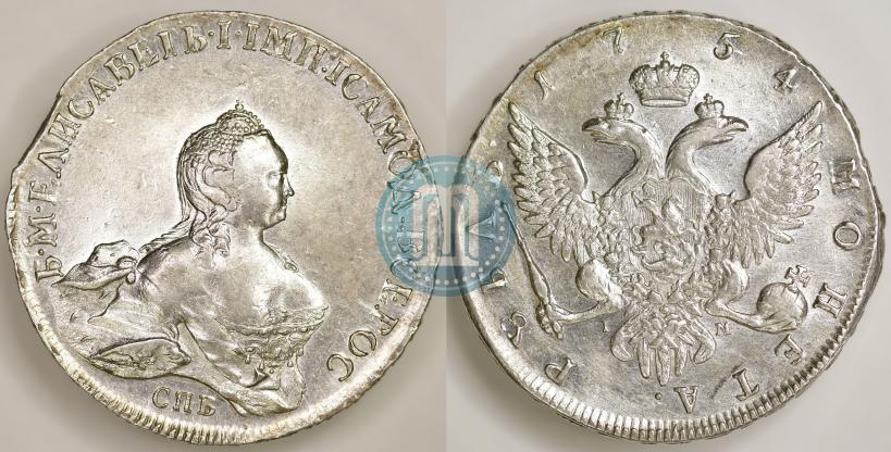 Picture 1 rouble 1754 year СПБ-IМ "Portrait by Benjamin Scott"