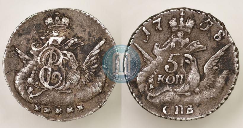 Picture 5 kopecks 1758 year СПБ 