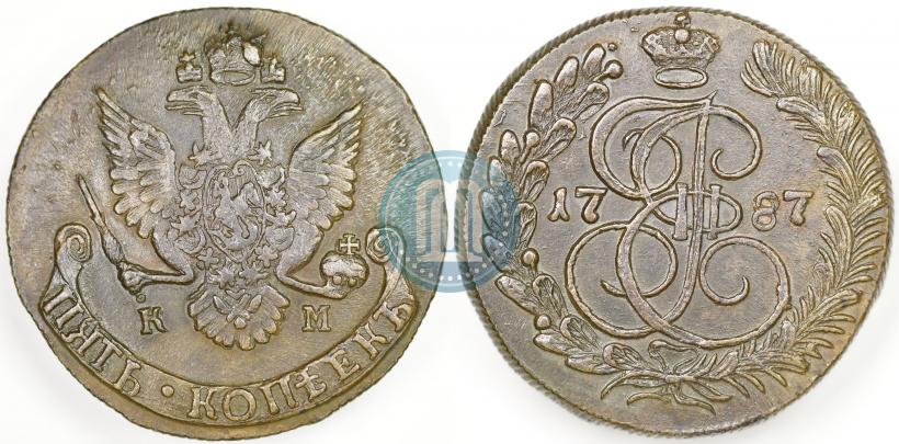 Picture 5 kopecks 1787 year КМ 
