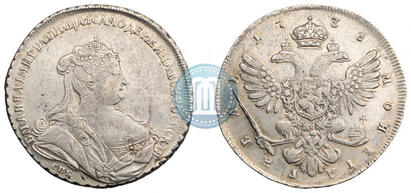 Picture 1 rouble 1738 year  "Petersburg type"